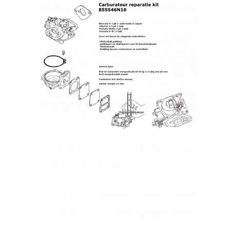 Carburateur reparatie set 3A malta en 6C & 8C