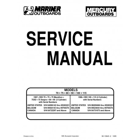 Mercury Service manual 75-90-100-115-125 pk 2 takt