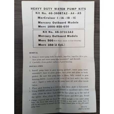 Waterpump Kit Heavy duty  Mercury Inline- 6