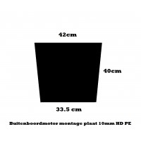 Montage plaat buitenboordmotor HD Polyethyleen 10mm zwart