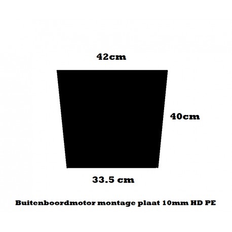 Montage plaat buitenboordmotor HD Polyethyleen 10mm zwart