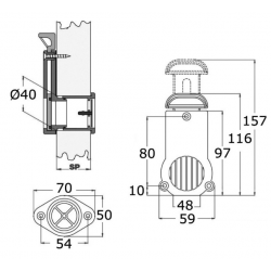 Zelflozer type Schuif Quicksilver grijs 24mm