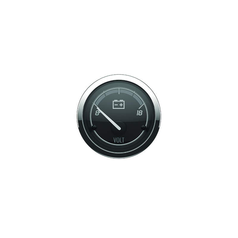 Voltmeter Analoog Classic Zwart Chrome