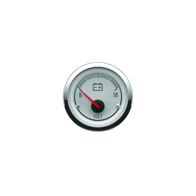 Voltmeter Analoog Classic Wit Chrome
