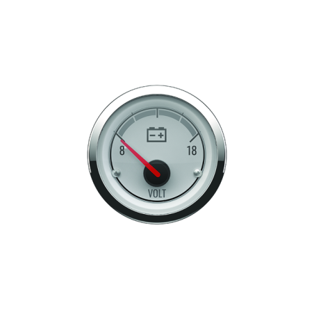 Voltmeter Analoog Classic Wit Chrome