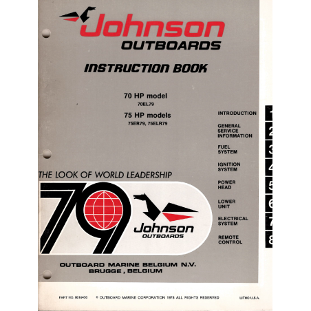 Johnson Instruction Book 70 & 75 HP models 1978
