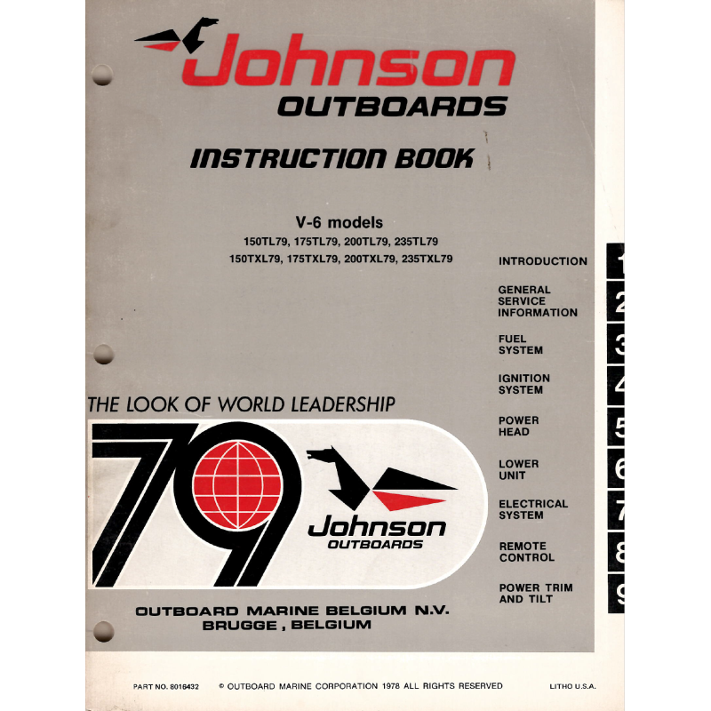 Johnson Instruction Book 150-235HP V6  1979