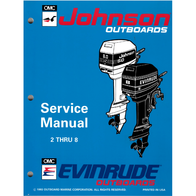 Johnson // Evinrude Service Manual  2 thru 8HP 1993