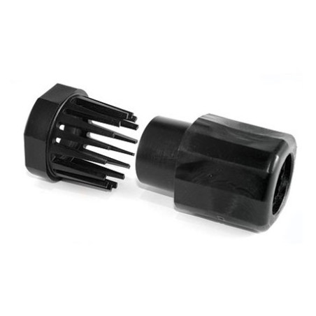 Zwarte Flo-Torq Reflex kunststof naafhuls (8M0047148) van Mercury Quicksilver, los gefotografeerd tegen een witte achtergrond