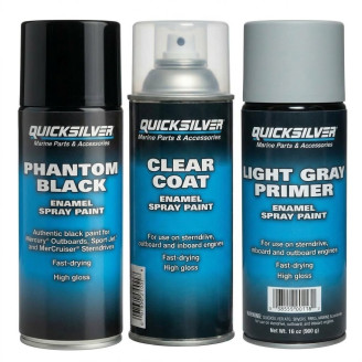 Mercury Spuitverf set phantom black, bestaat uit verf, primer en topcoat