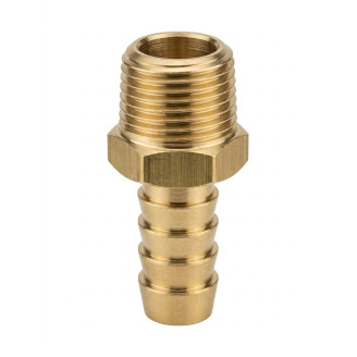 Slangtule messing 1/4 NPT schroefdraad en 8mm slang aansluiting