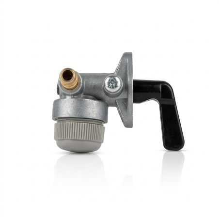 Originele Mercury benzinekraan 815045 brandstofschakelaar voor tweetakt buitenboordmotor 4 pk en 5 pk, zij aanzicht