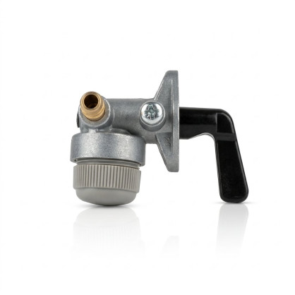 Originele Mercury benzinekraan 815045 brandstofschakelaar voor tweetakt buitenboordmotor 4 pk en 5 pk, zij aanzicht